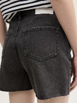 Blugi scurţi mom fit - Gri_1876325