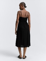 Rochie din amestec de in - Negru_3892430