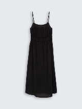 Rochie din amestec de in - Negru_3892430