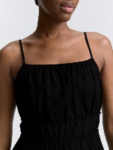 Rochie din amestec de in - Negru_3892430