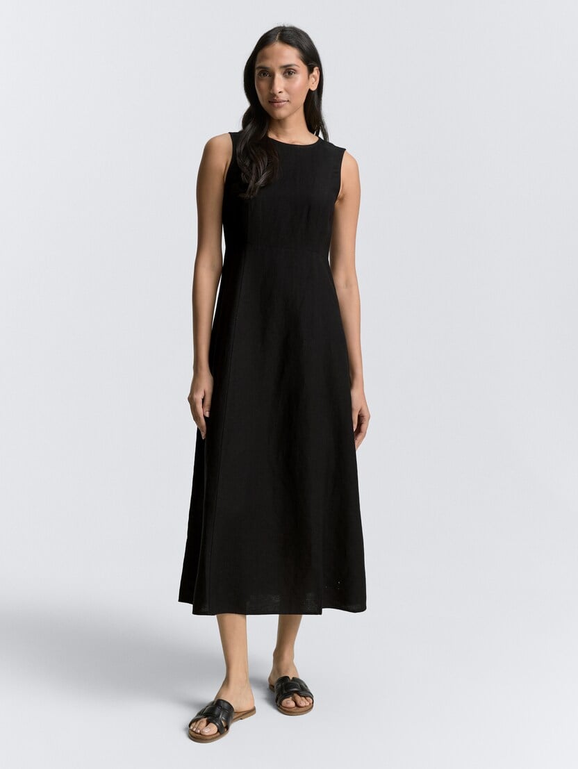 Rochie din amestec de in - Negru-1046482-14482-16