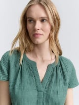 Rochie din muselină - Verde_2780449
