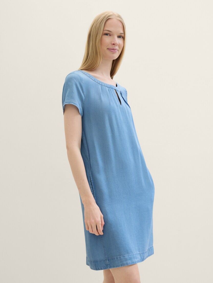 Tencel haljina s naborima - Plava
