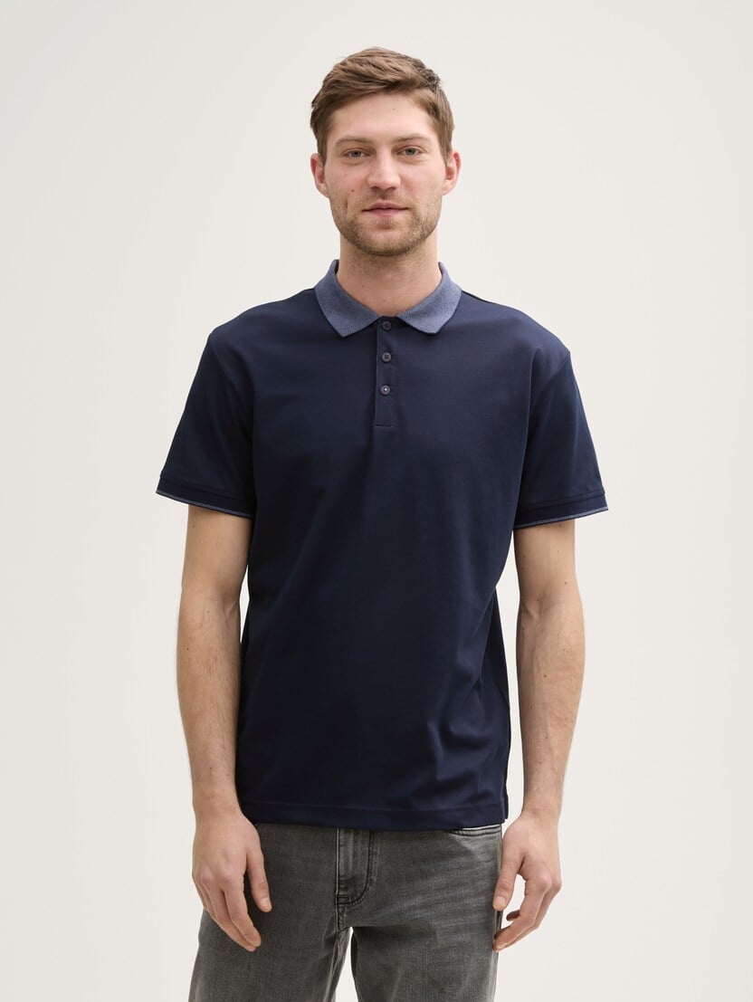  Bluză polo din jerse - Albastru-1046745-10668-16