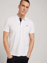 Polo-majica s malim izvezenim logom - Bijela_1343581