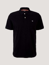 Polo-majica s malim izvezenim logom - Crna_3393499