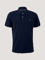 Polo-majica s malim izvezenim logom - Plava_9346723