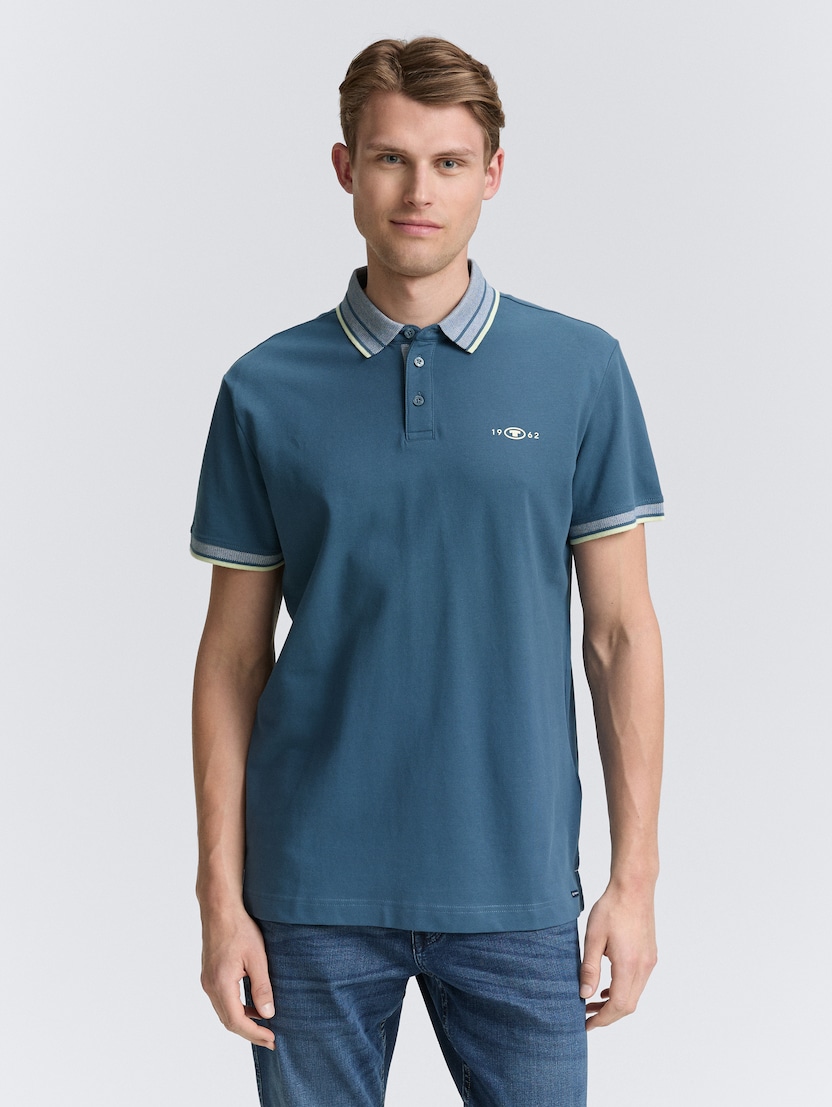 Tricou polo cu imprimeu - Albastru_1960365