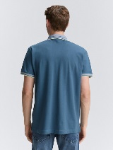 Tricou polo cu imprimeu - Albastru_1960365