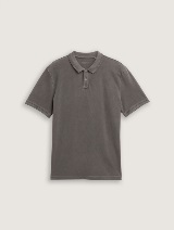 Tricou polo vopsit în ţesătură - Gri_6916141