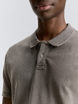 Tricou polo vopsit în ţesătură - Gri_6916141