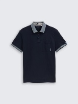 Tricou polo cu detalii - Albastru_8674402