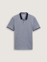 Tricou polo cu detalii la guler - Albastru_2802123
