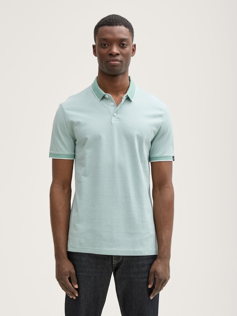 Tricou polo cu detalii la guler - Model/Mai multe culori_2159477