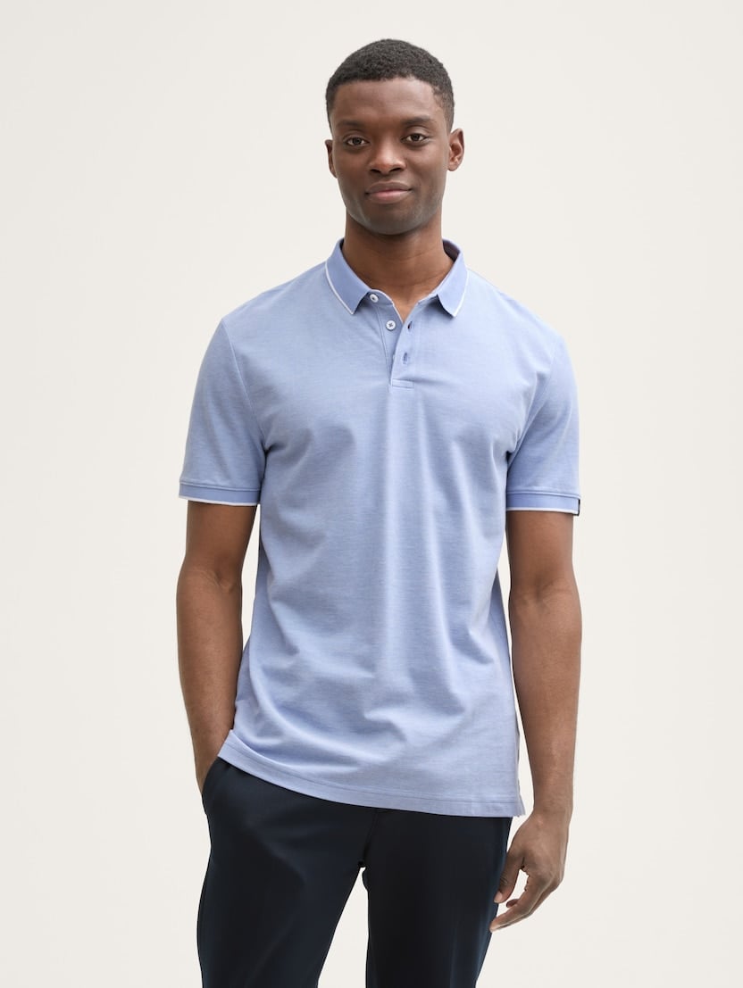  Tricou polo cu detalii la guler - Model/Mai multe culori-1045586-37574-16