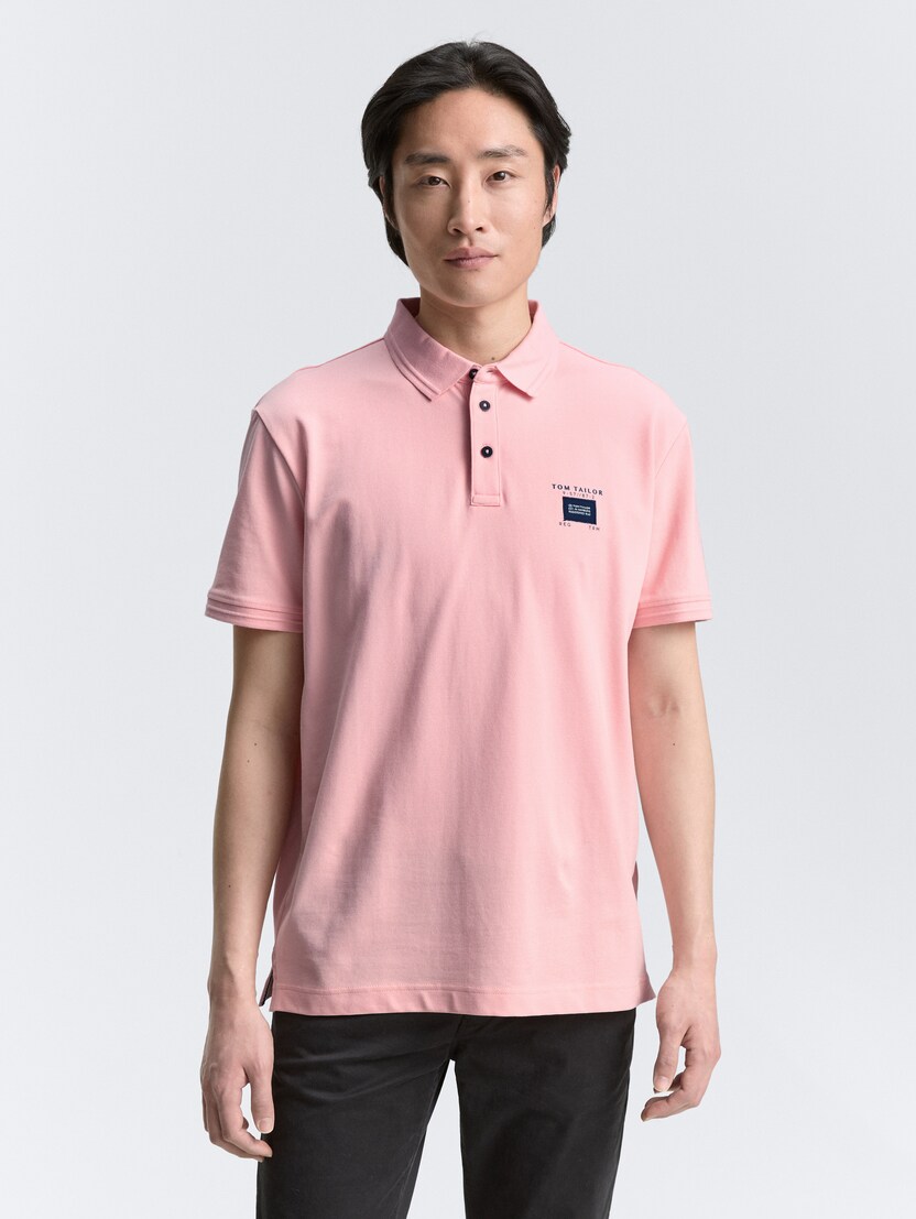 Tricou polo cu detalii - Roz-1046769-15950-16