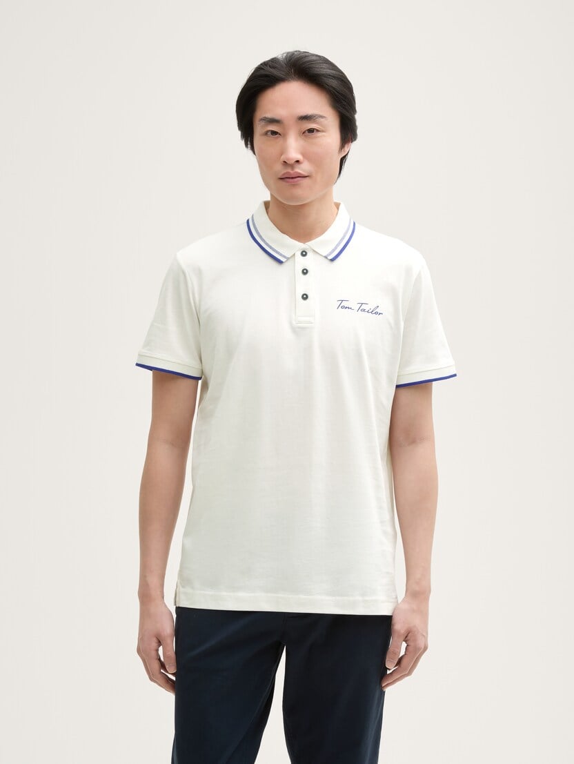 Polo majica sa malim printom - Bela-1046739-10332-15