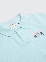 Polo-majica s malim printom - Plava_2951460