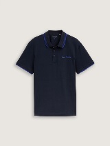 Polo cu imprimeu mic - Albastru_3842352