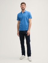 Tricou polo cu logo mic brodat - Albastru_1291566