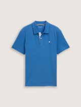 Tricou polo cu logo mic brodat - Albastru_1291566