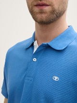 Tricou polo cu logo mic brodat - Albastru_1291566