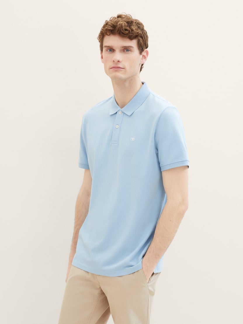  Tricou polo cu logo mic brodat - Albastru-1031006-32245-16