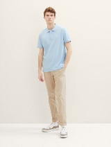 Tricou polo cu logo mic brodat - Albastru_261184