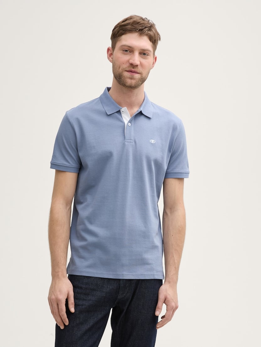 Polo majica z vezenim logotipom - Modra_2822384