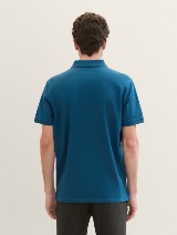 Tricou polo cu logo mic brodat - Albastru_3412024