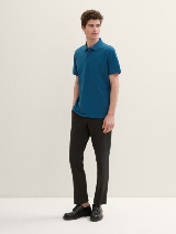 Tricou polo cu logo mic brodat - Albastru_3412024