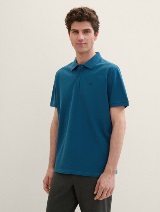 Tricou polo cu logo mic brodat - Albastru_3412024