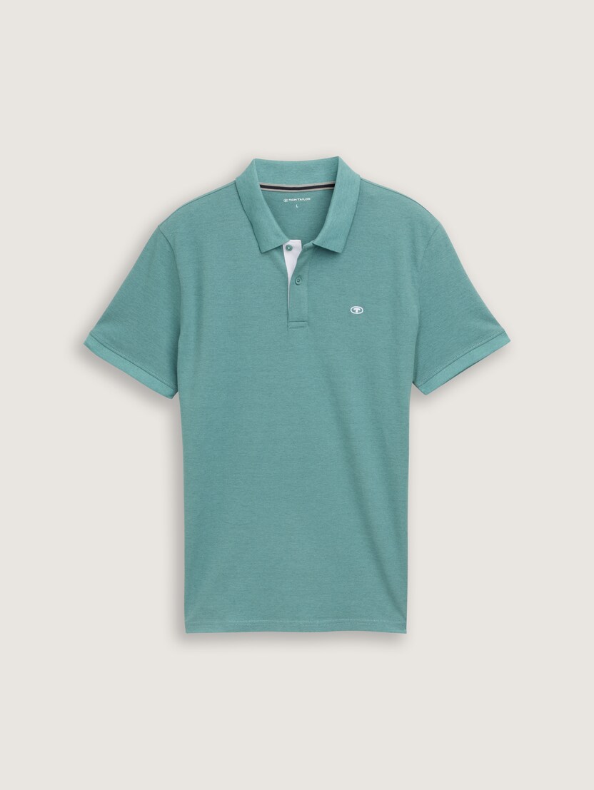 Tricou polo cu logo mic brodat - Albastru_4401182