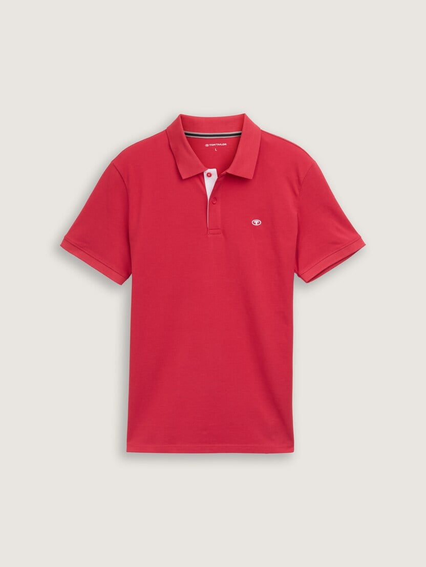 Polo majica sa malim izvezenim logom - Crvena_345551
