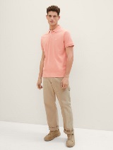 Tricou polo cu logo mic brodat - Roz_5079325