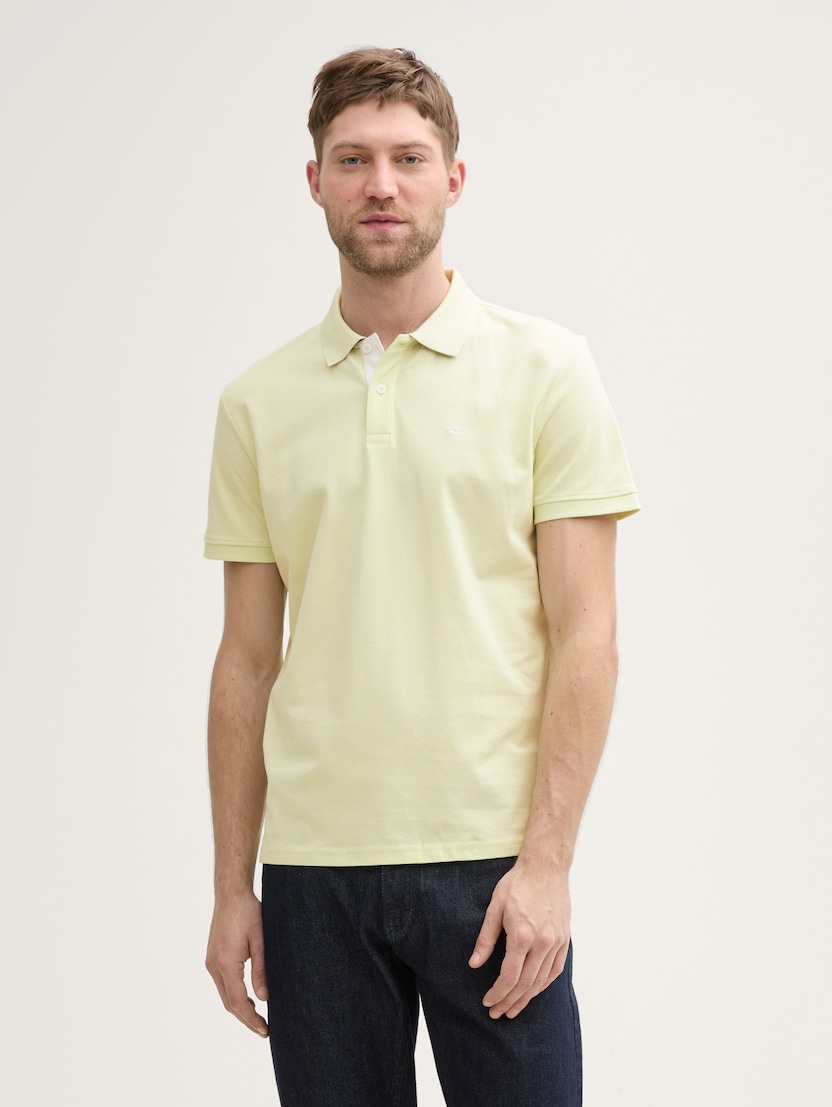 Tricou polo cu logo mic brodat - Galben