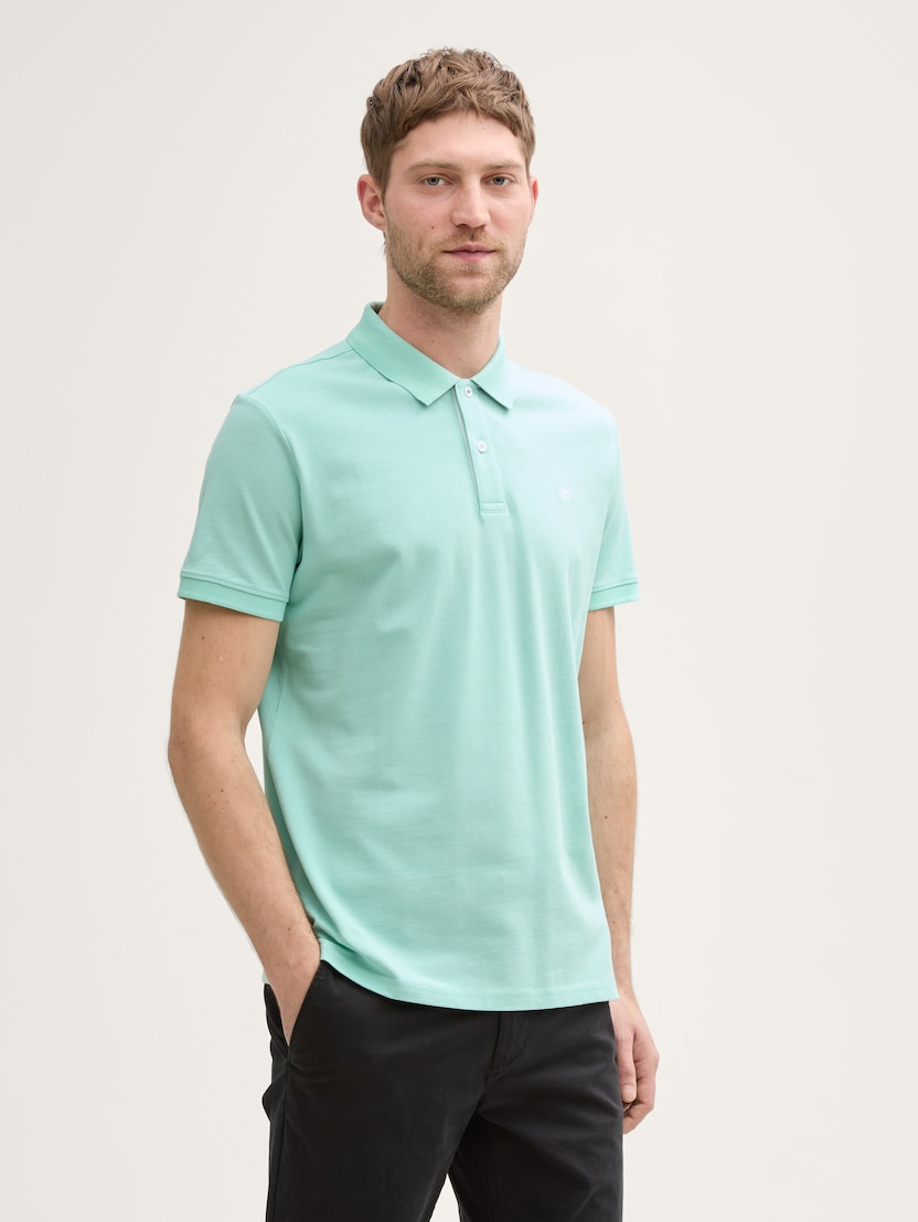 Polo-majica s malim izvezenim logom - Zelena-1031006-37105-14