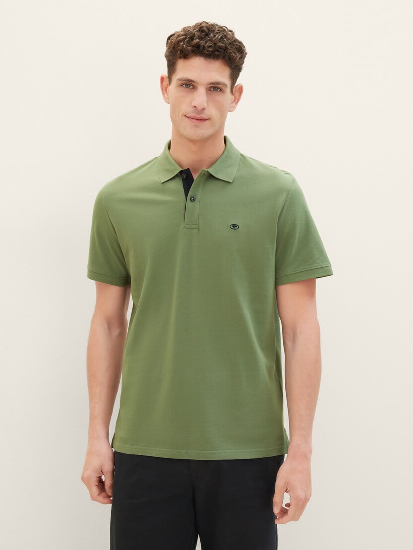 Polo-majica s malim izvezenim logom - Zelena-1031006-21586-14