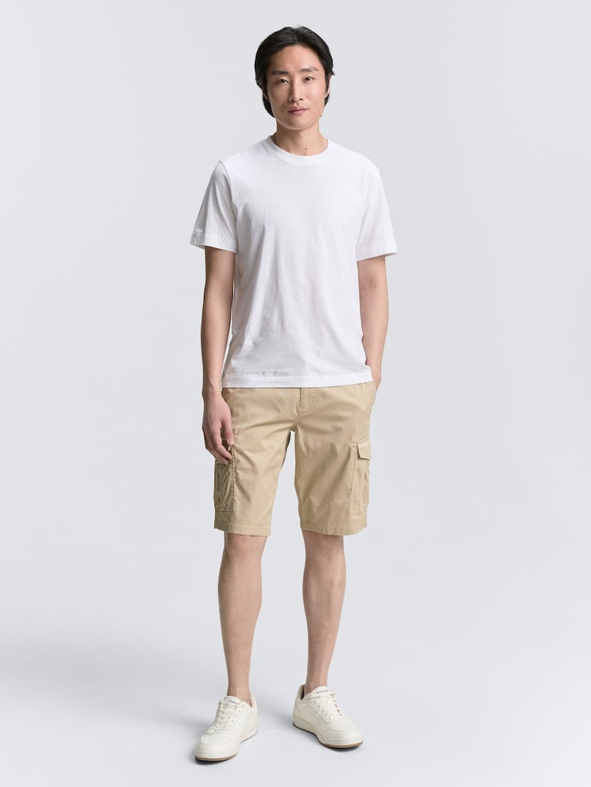 Pantaloni cargo cu imprimeu - Bej_8593198