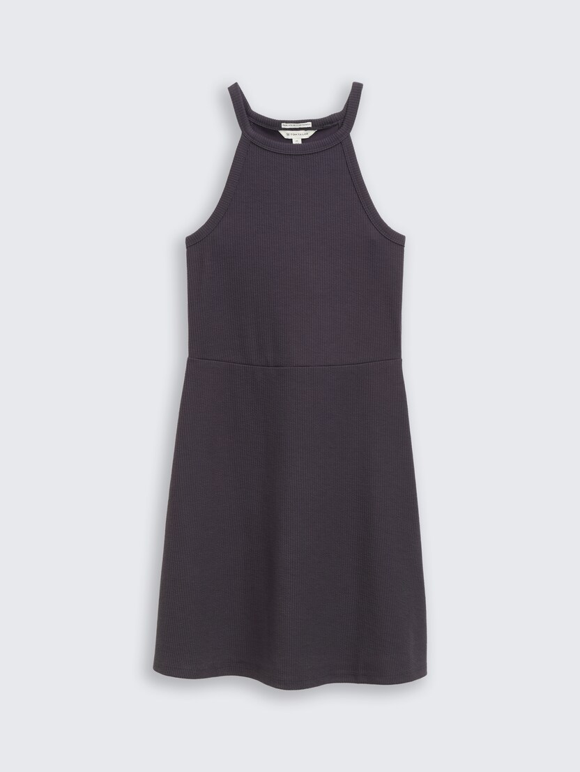 Rochie cu textură ripsată - Gri_5813786