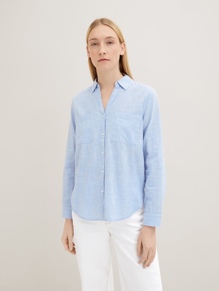  Strukturirana bluza - Modra-1035247-22758