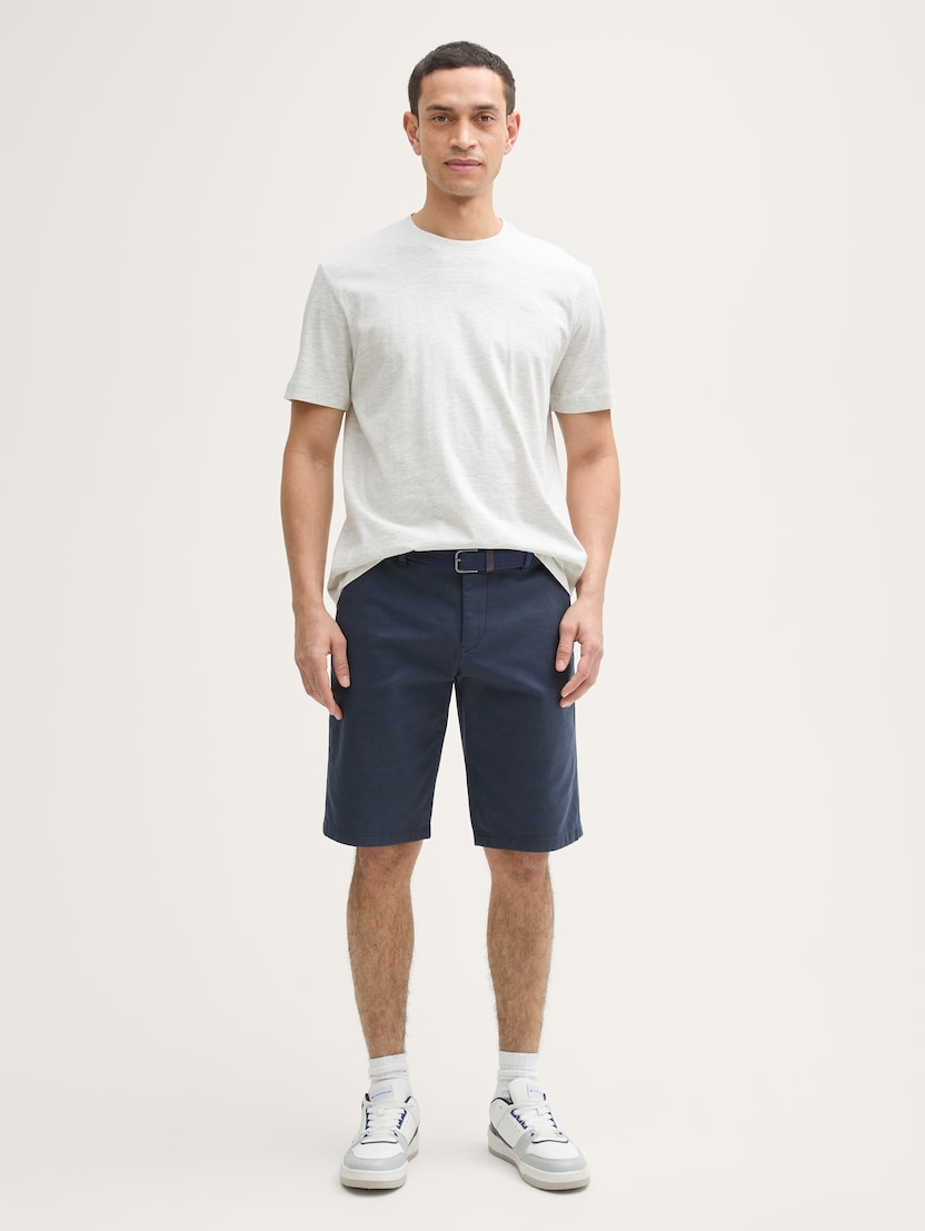 Pantaloni scurţi Chino texturaţi - Albastru_6538442