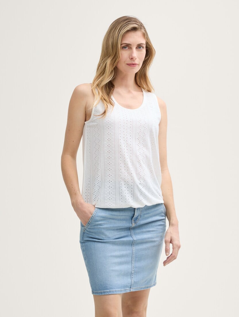 Top od jacquard tkanine - Bijela_4089623
