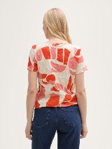 Tricou din material imprimat integral, cu încreţituri - Model/Mai multe culori_2124061