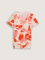 Tricou din material imprimat integral, cu încreţituri - Model/Mai multe culori_2124061